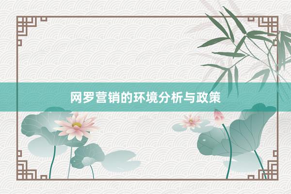 网罗营销的环境分析与政策